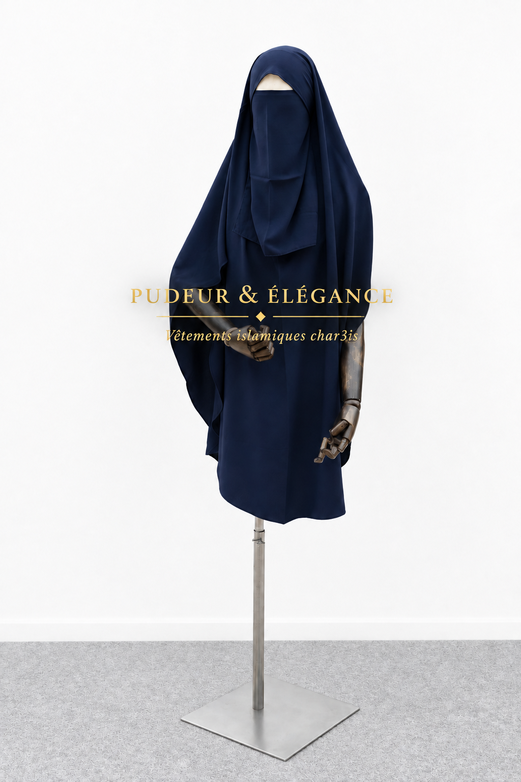 Khimar Marine Niqab Face