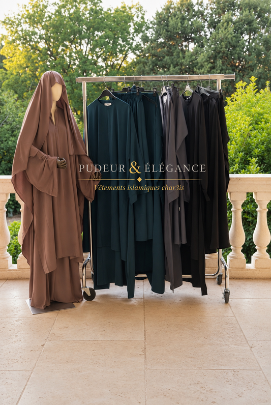 Ensemble 4 Pièces Jupe Tunique Voile Niqab