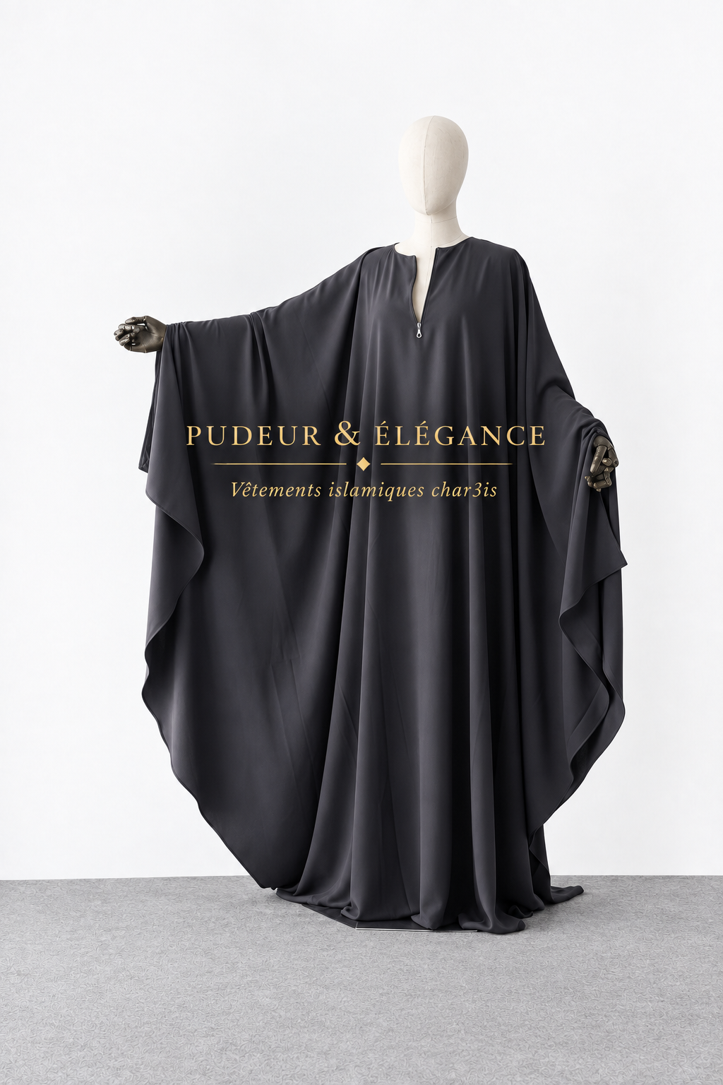Abaya Farasha Gris Anthracite