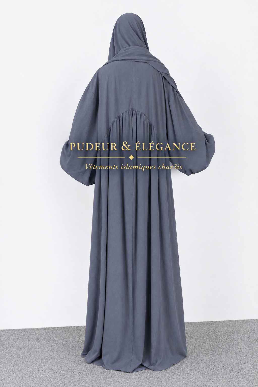 Abaya Grise Dos