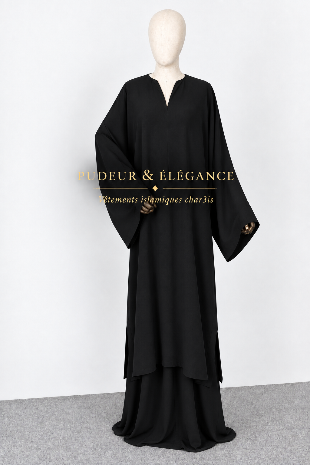 Abaya Noire — Manches Larges