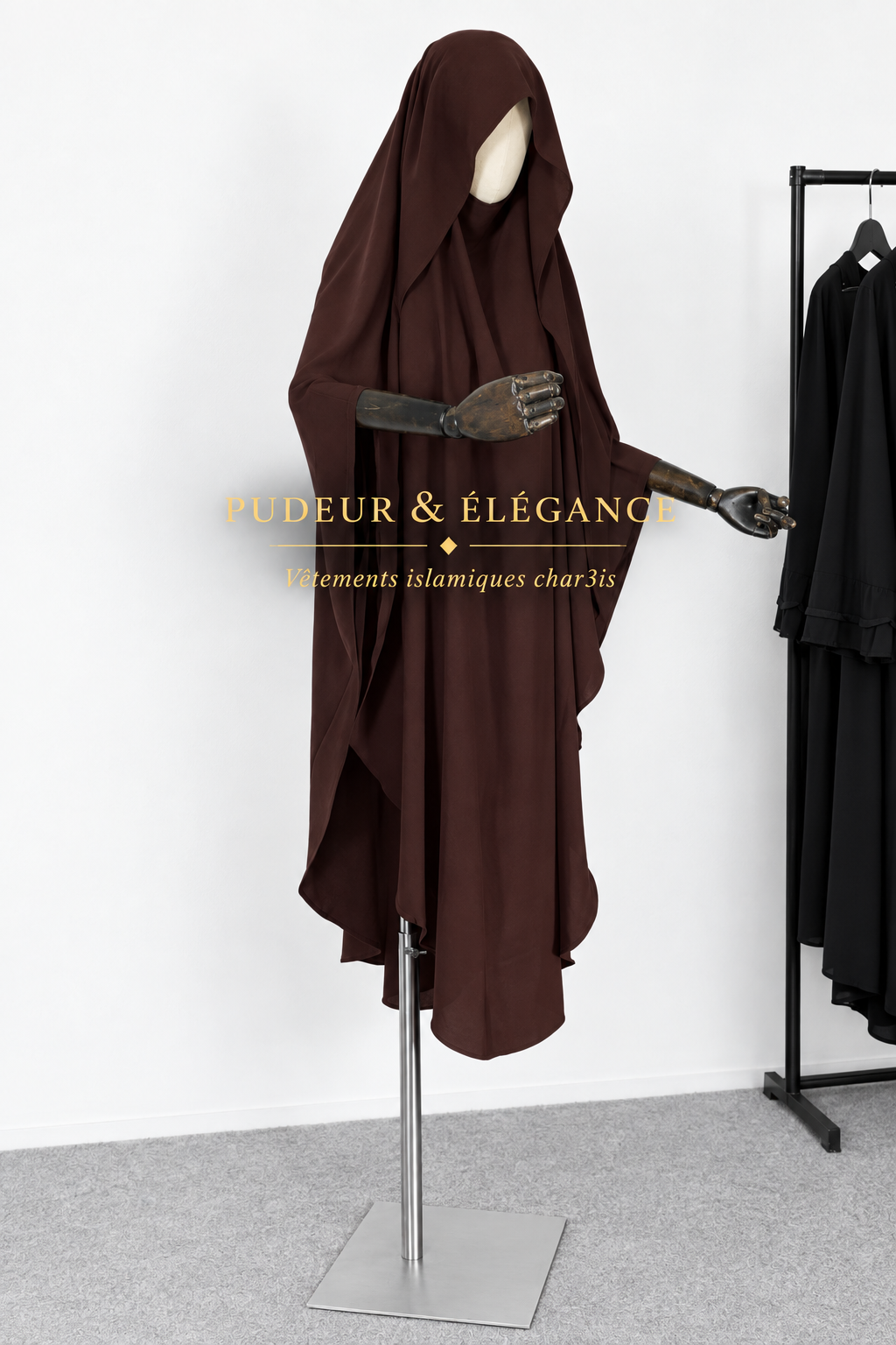 Jilbab Marron Portant