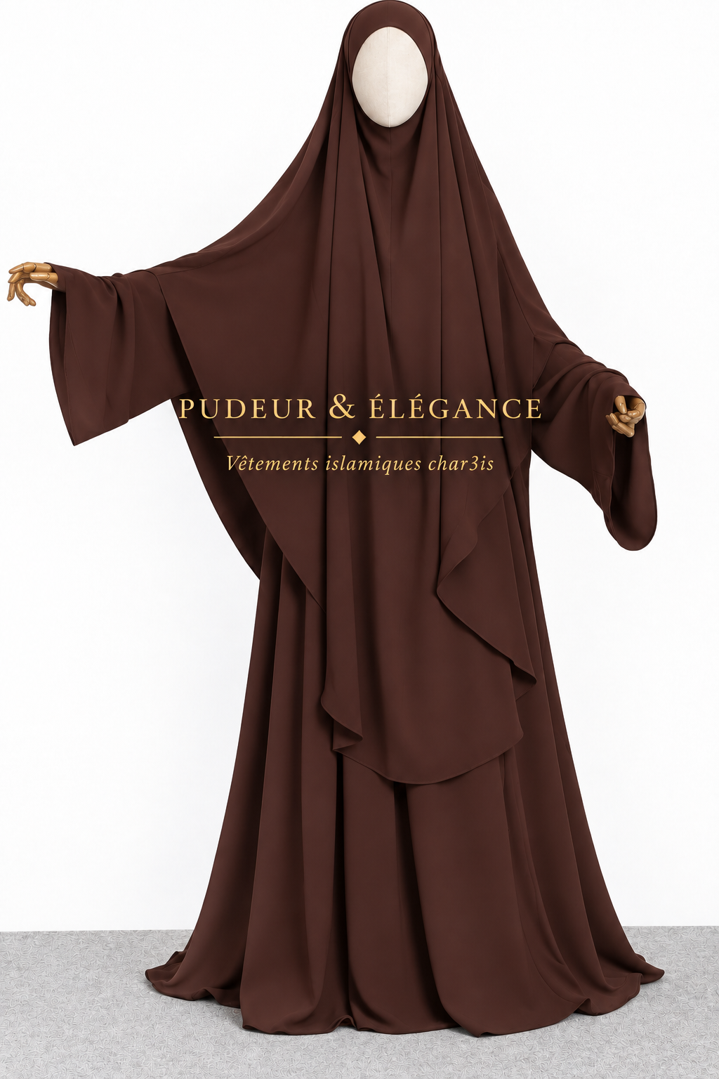 Jilbab Marron Sans Niqab
