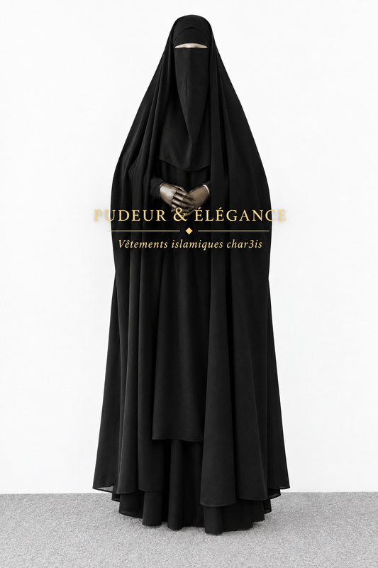 Jilbab Noir — 2 Bras Seulement